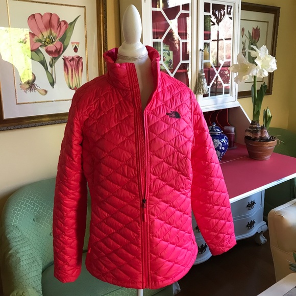 atomic pink north face jacket